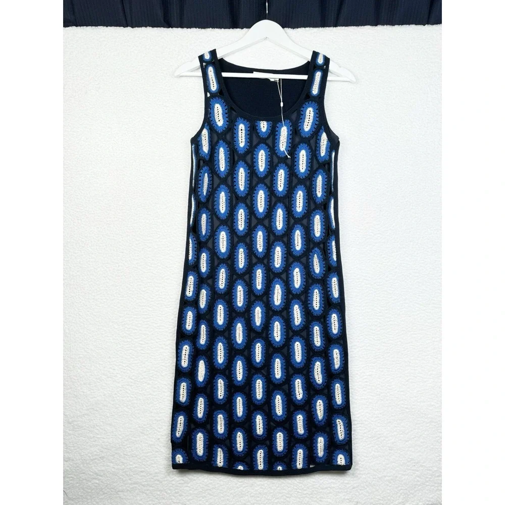 NEW- Women's Tory Burch Crochet Summer Dress Blue White - XS